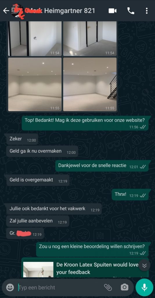 WhatsApp afbeelding gesprek project in Voorthuizen.