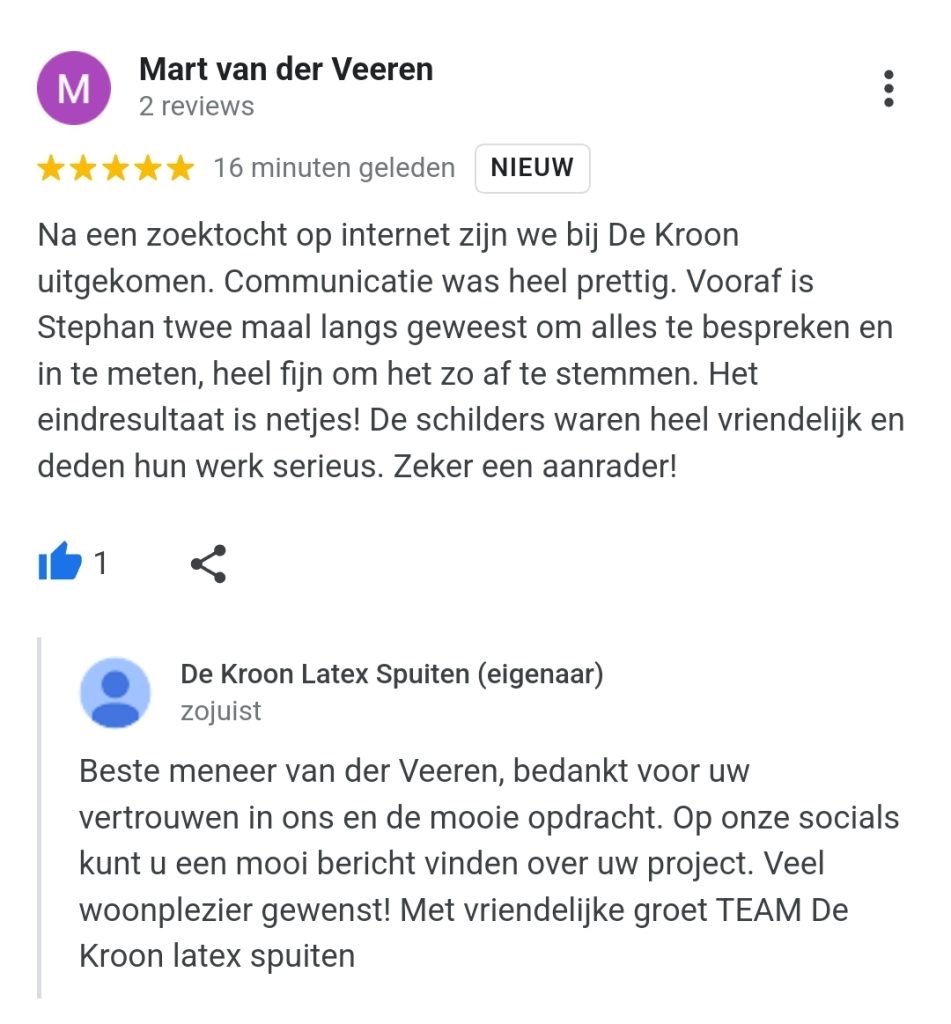 Ervaring De Kroon Latex Spuiten Mart van der Veeren.